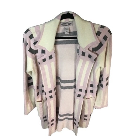 Geometric print Modern Bold Chic Patterned Outerwear Oliver trench coat Size S - Picture 3 of 9